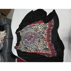 Christine Gerald Mandala Leopard Print Top LG